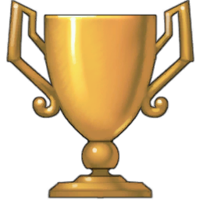 Le trophée apparaissant au-dessus de la tête d'un joueur ayant obtenu un succès