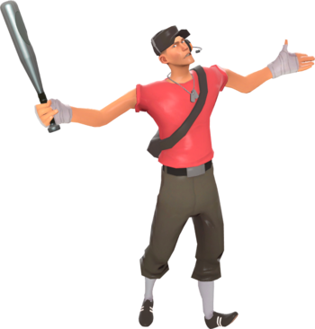 Scout taunting with the Bat equipped.