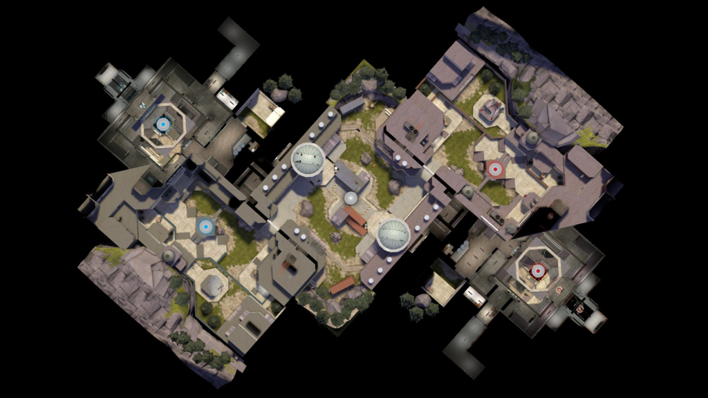 An overhead view of Team Fortress 2's Map: Process