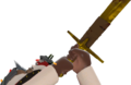 Australium Eyelander with Festive Chargin' Targe RED First Person.png
