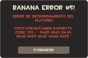 El mensaje de error que se recibe al usar dos o más Pieles de Plátano en fabricación.