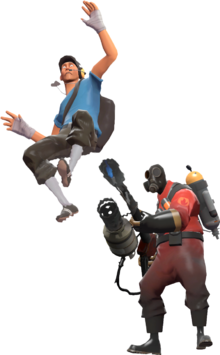 Un Pyro usando el aire comprimido sobre un Scout.