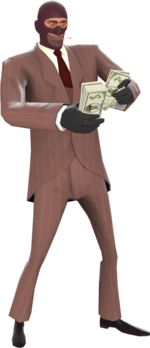Spy counting his freshly-earned Wikibucks