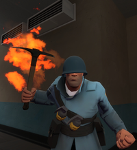 Guess you could say he PICKed a fire-axe?.. WOW, that was bad, carry on